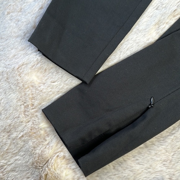 ALESSANDRO DELL'AGGUA | Black Flat Front Pant Ankle Length, Zipper at Hem - Picture 4 of 8